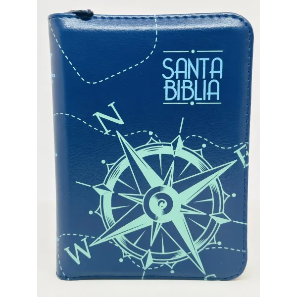 Biblia Tamaño 025 Azul Barco [Biblia] RVR Canto Azul Cierre