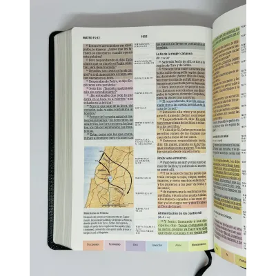 Biblia De Estudio Arco Iris [Biblia] RVR 1960 Piel Fabricada Negro
