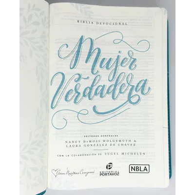 Biblia Devocional Mujer Verdadera NBLA Duotono Aqua [Biblia de Estudio] Nueva Biblia de las Américas