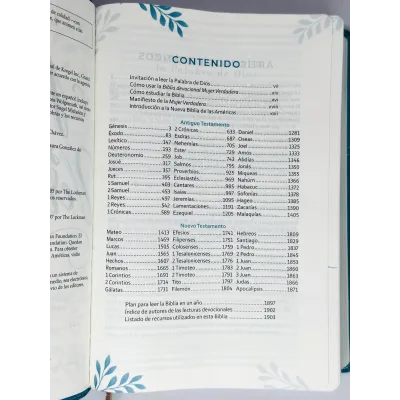 Biblia Devocional Mujer Verdadera NBLA Duotono Aqua [Biblia de Estudio] Nueva Biblia de las Américas