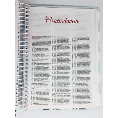 Biblia/ RVR60 Crear Blanco/Azul/Flores /Espiral