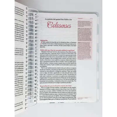 Biblia/ RVR60 Crear Blanco/Azul/Flores /Espiral