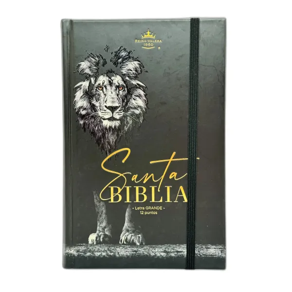 Biblia RVR60/Manual/Letra Grande/Tapa Dura/Elastico/Canto/Leon