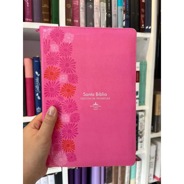 Biblia de Promesas Letra Gigante Rosa con Cierre e Índice