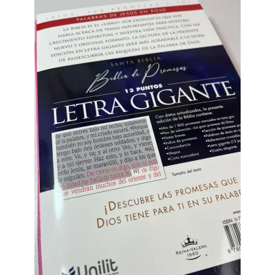 Biblia de Promesas Letra Gigante Rosa con cierre e índice RVR60 Biblia de Promesas Letra Gigante Rosa con cierre e índice RVR60