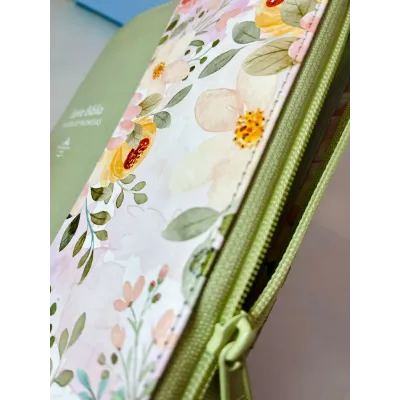 Biblia de Promesas Letra Gigante Verde floral con Cierre e Índice Biblia de Promesas Letra Gigante Verde floral con Cierre e Índice