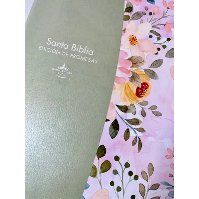 Biblia de Promesas Letra Gigante Verde floral con Cierre e Índice Biblia de Promesas Letra Gigante Verde floral con Cierre e Índice