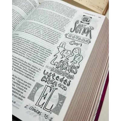 Santa Biblia edición artística NBLA tapa dura en tela | Color fucsia.. Santa Biblia edición artística NBLA tapa dura en tela | Color fucsia..