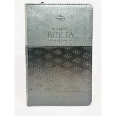 Biblia RV60 PU Negro Con Cierre Y Canto Plateado Biblia RV60 PU Negro Con Cierre Y Canto Plateado