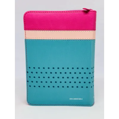 Biblia RVR60 025 cz PJR Primor Fucsia/Rosa/Turquesa con flores