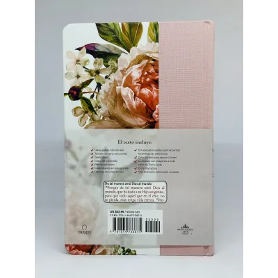 Biblia RVR60 Letra Grande/Tamaño Manual/Tapa Dura/Tela Rosada Con Flores Biblia RVR60 Letra Grande/Tamaño Manual/Tapa Dura/Tela Rosada Con Flores