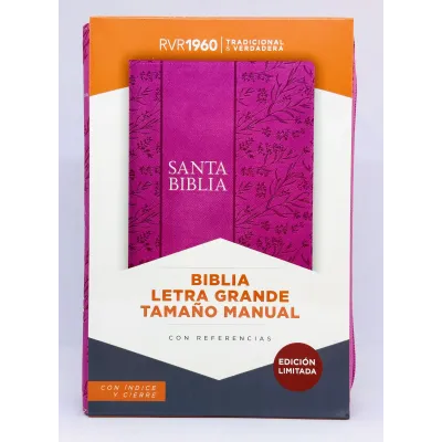 Biblia RVR60/Manual/Letra Grande/Simil Piel/Fucsia/Cierre/Indice Biblia RVR60/Manual/Letra Grande/Simil Piel/Fucsia/Cierre/Indice